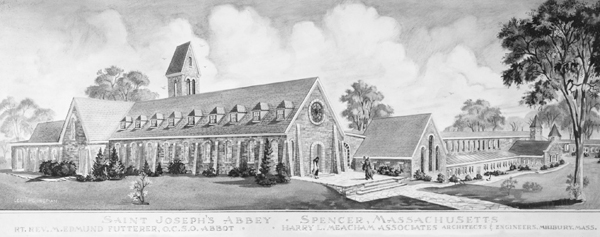 Drawing of the proposed monastery. 